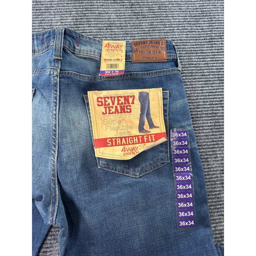 SEVEN7 Jeans Mens 36x34 Straight Fit Medium St James 4 Way Stretch Denim NWT - Picture 10 of 13